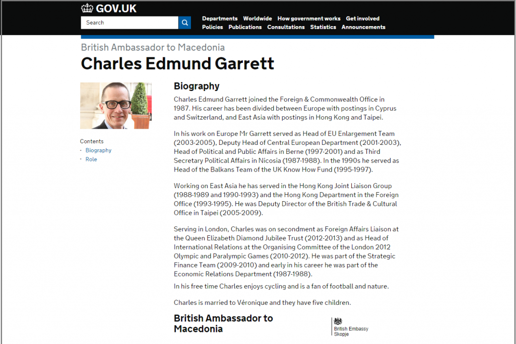 Charles Edmund Garrett  CV on GOV UK - 09876-0987-final