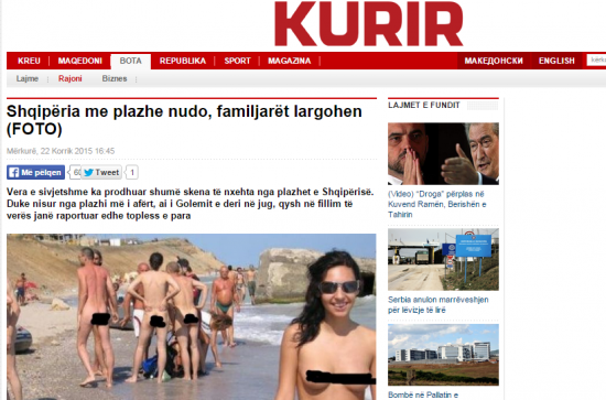 Kurir - Shqiperia me plazhe nudo, familjaret largohen