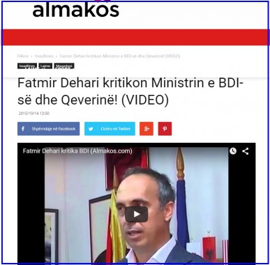 Fatmir Dehari kritikon Ministrin e BDI së dhe Qeverinë titulli