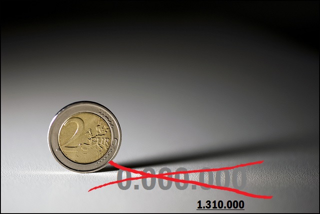 Лажна монета од 2 евра. Фото: Европски Парламент, 2010