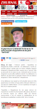 Zhurnal Kryeprokurori Zvrlevski thote se do te luftoje kunder shqiptareve se ata jane terrorist 1