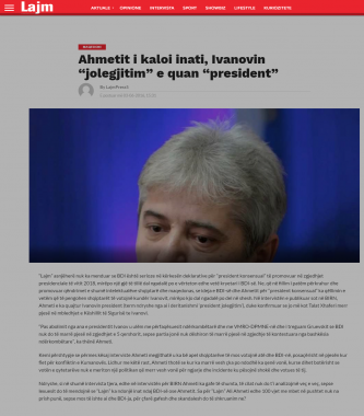 Ahmetit i kaloi inati Ivanovin “jolegjitim” e quan “president” – LAJM